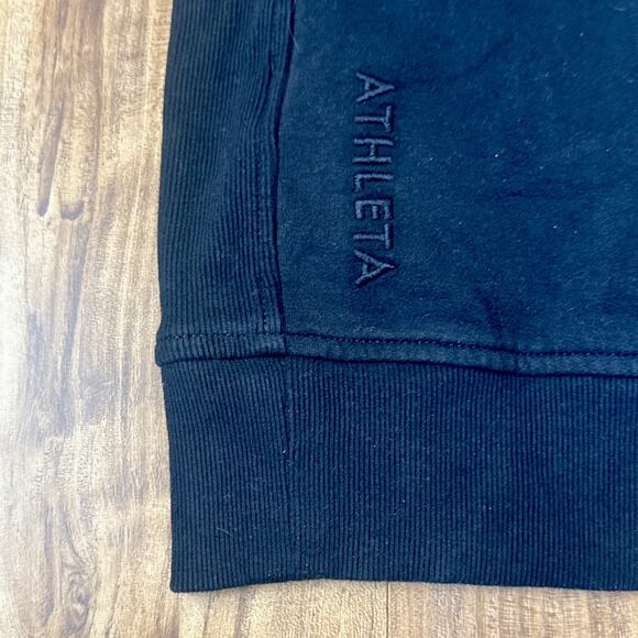 Athleta 1/4 Zip Pullover Sweatshirt Mock Neck Top Black XS‎ Activewear - Picture 5 of 5